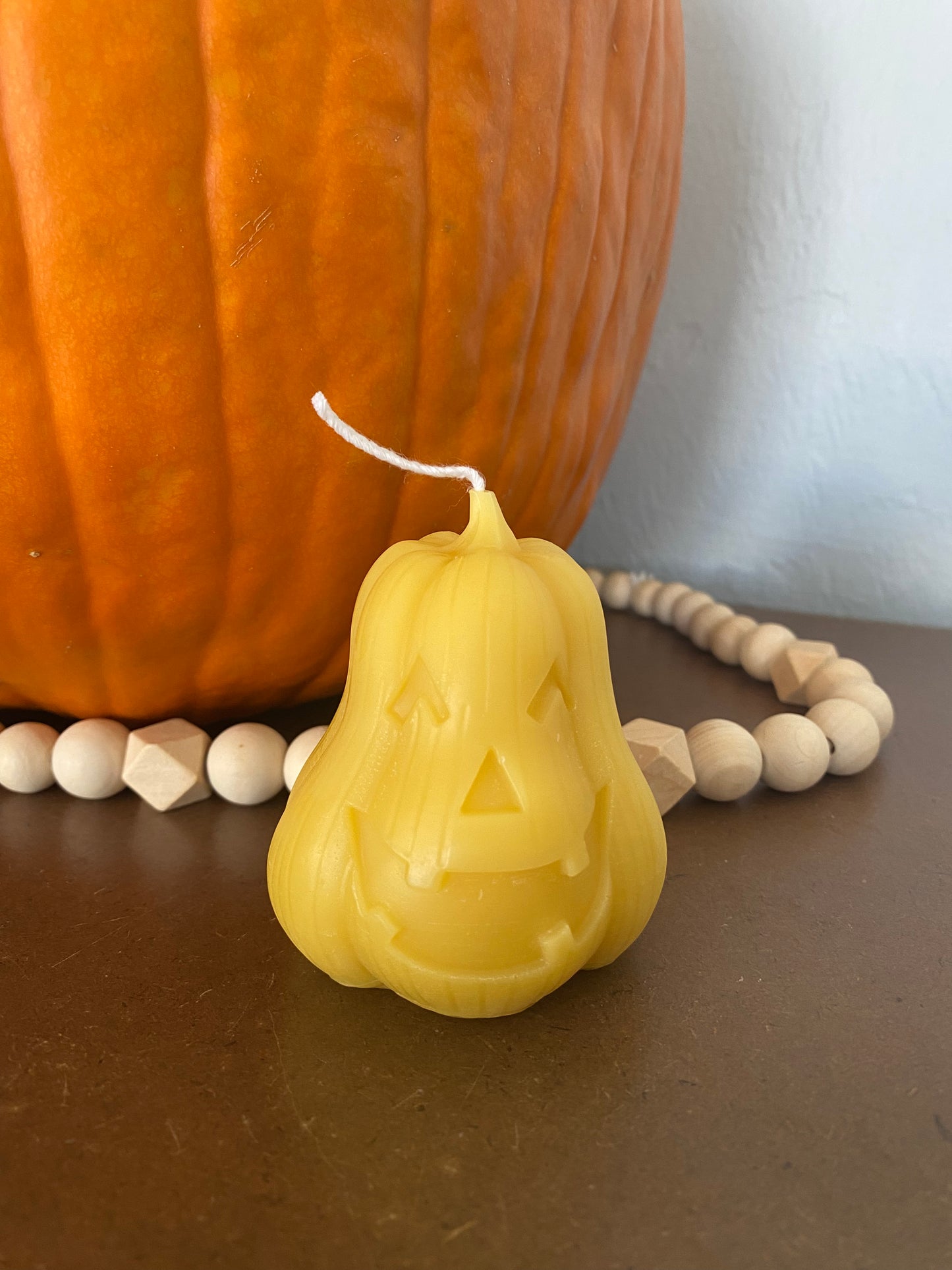 Jack O'Lantern Beeswax Candle